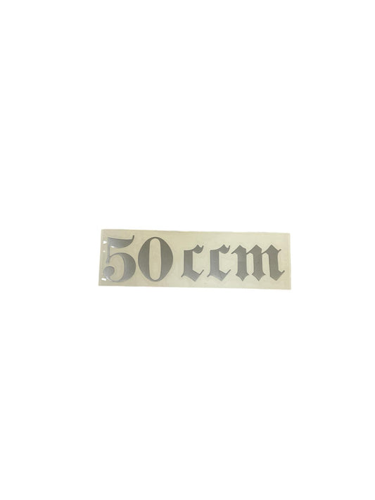 Sticker - 50ccm sølv-Knallertdele