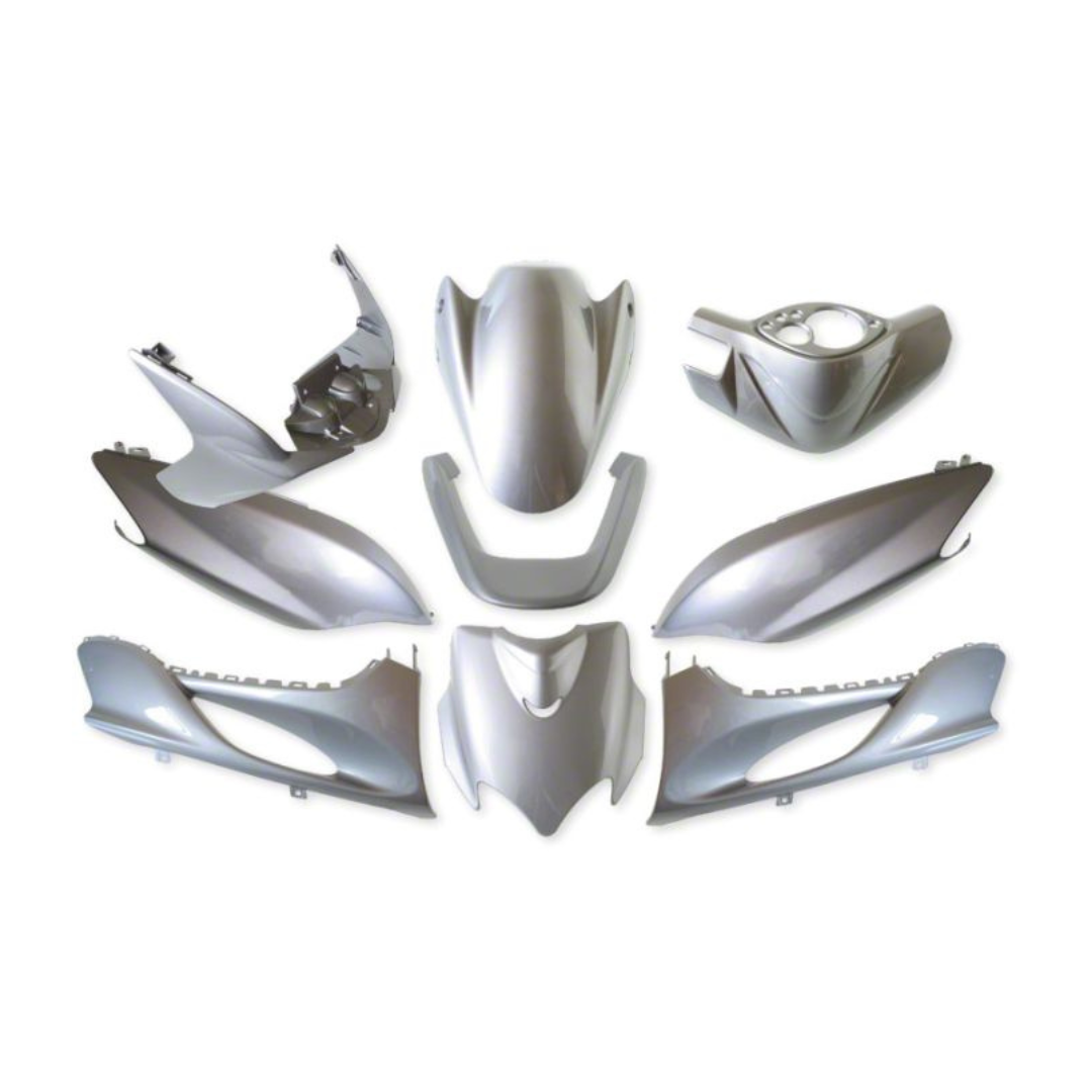 Skjoldsæt komplet - metallic grå