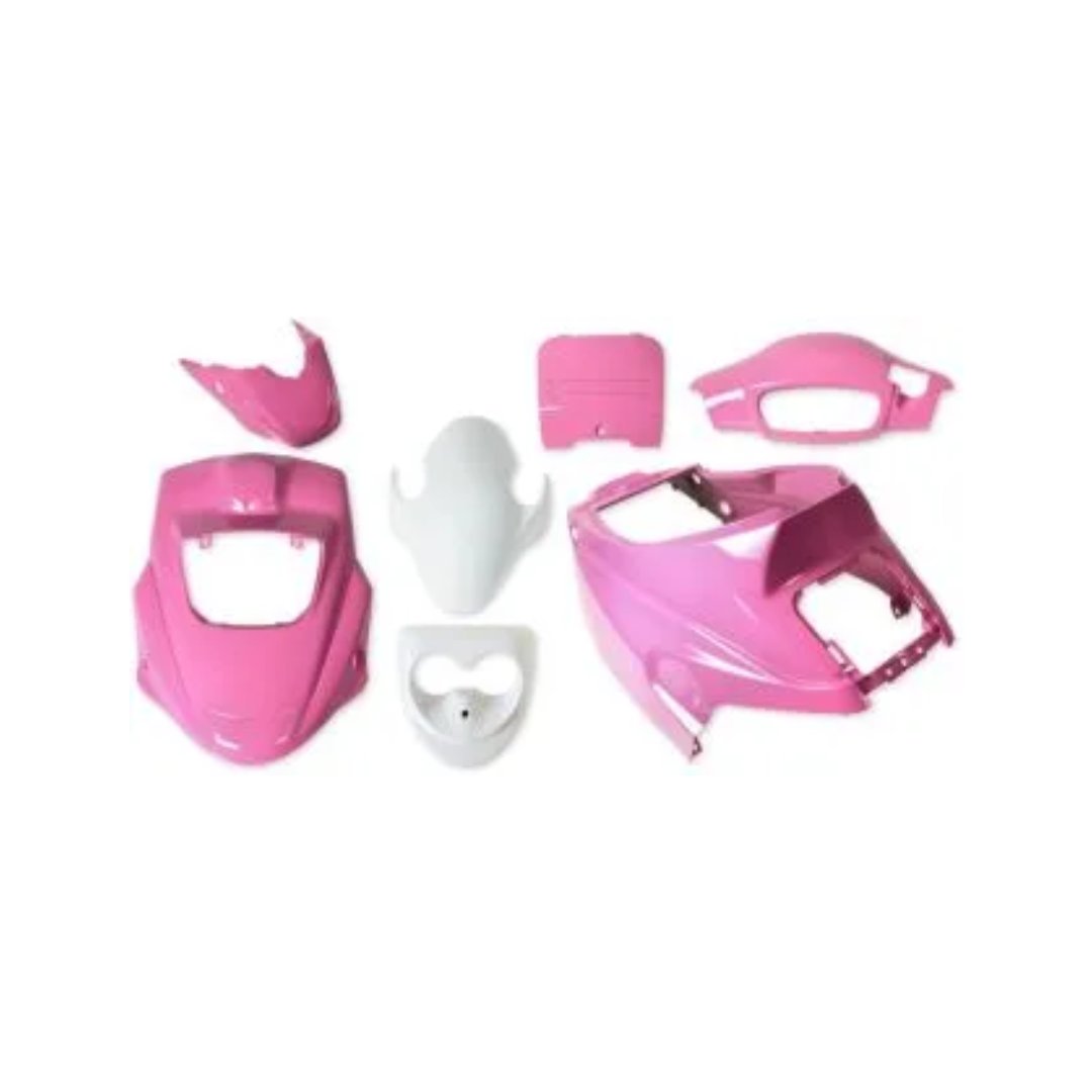 Skjoldsæt - pink/hvid-Knallertdele