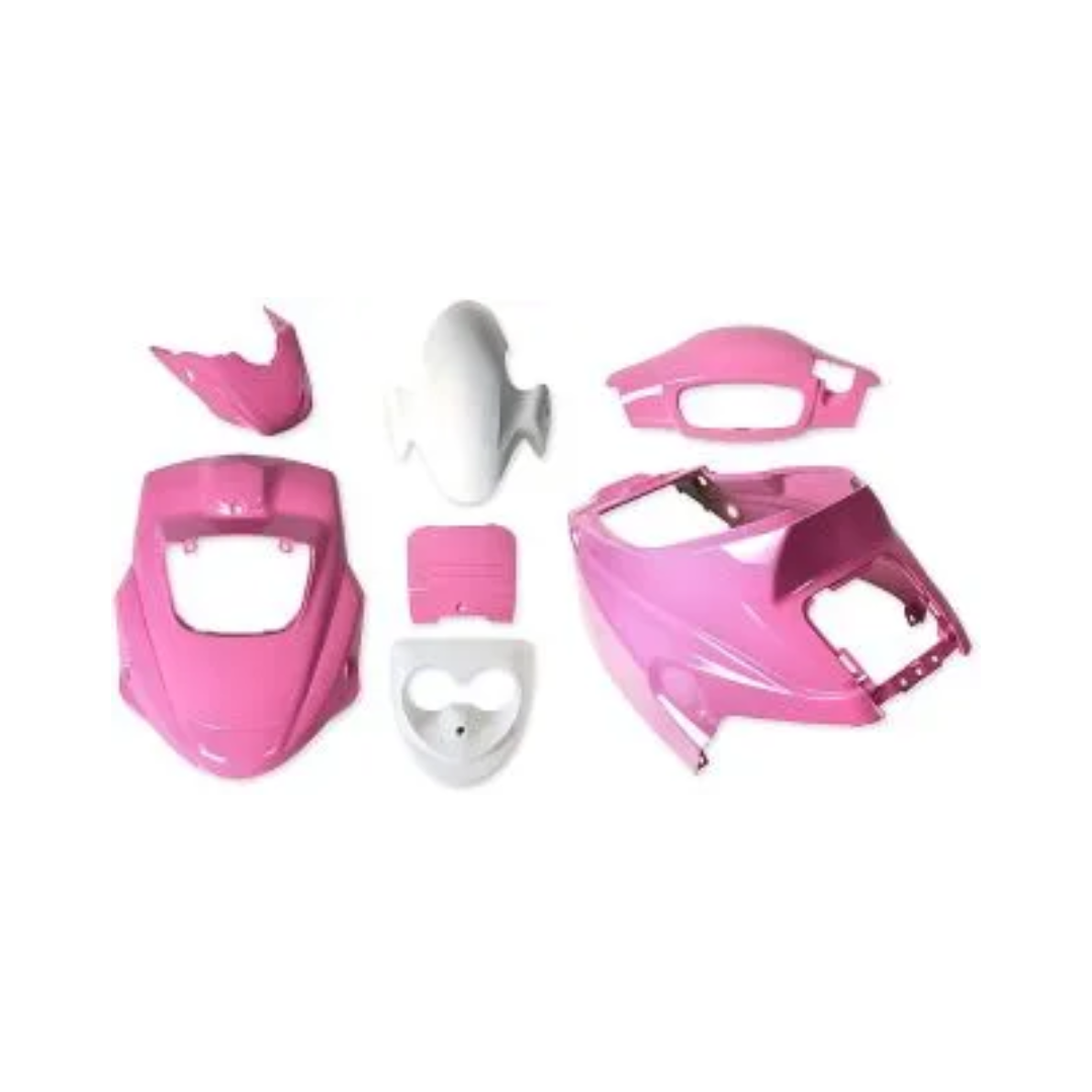 Skjoldsæt - pink/hvid-Knallertdele