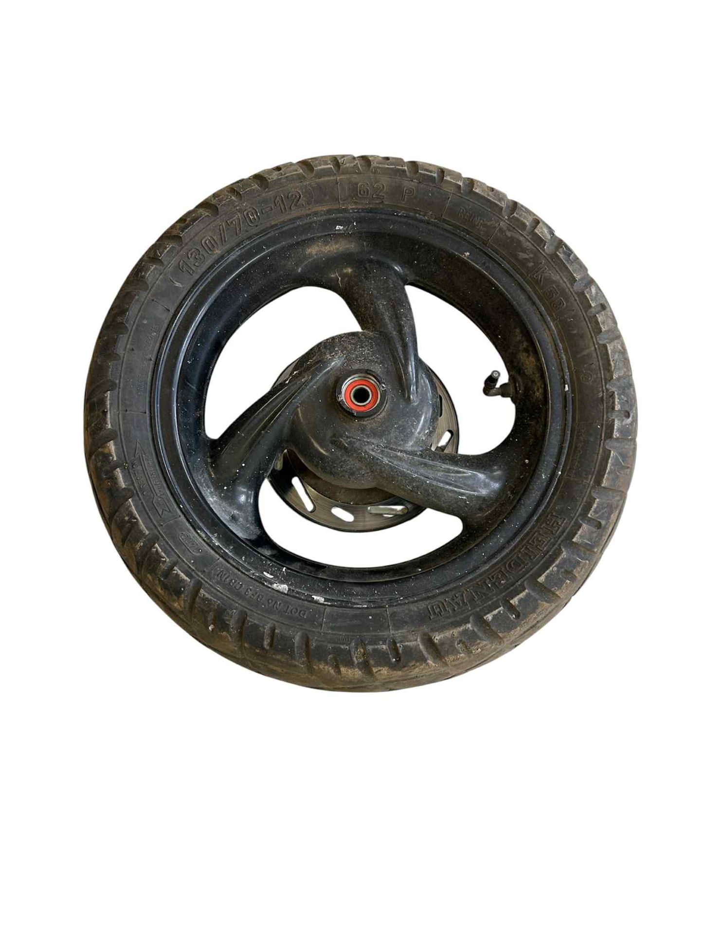 12" 3 egers forhjul - sort