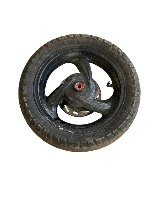 12" 3 egers forhjul - sort