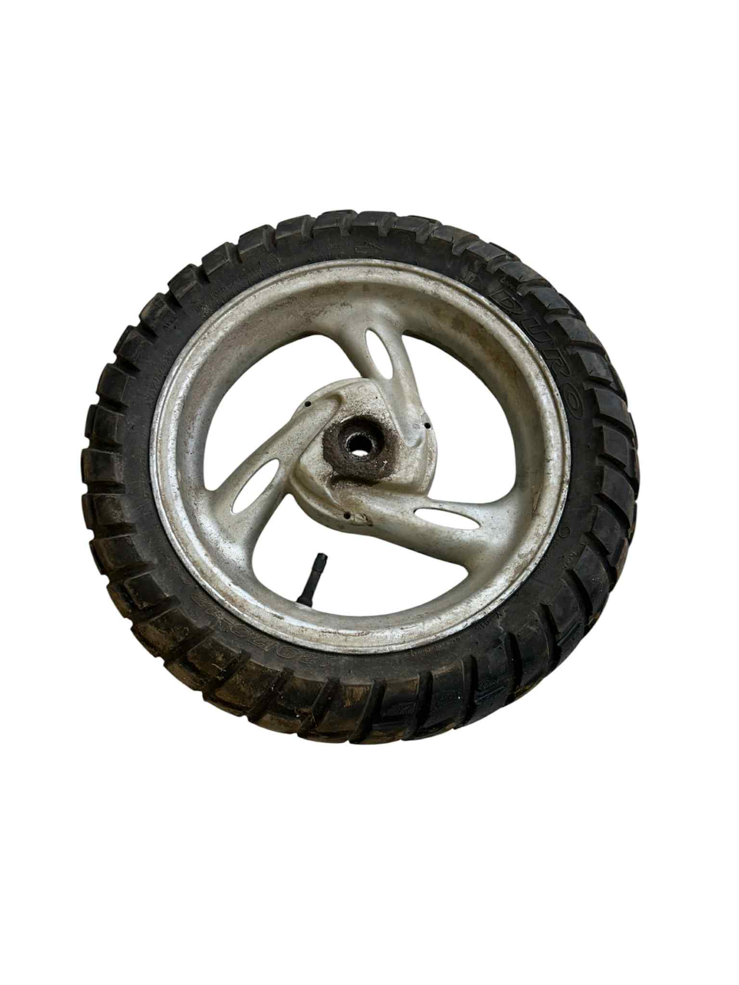 12" 3 egers baghjul - sølv