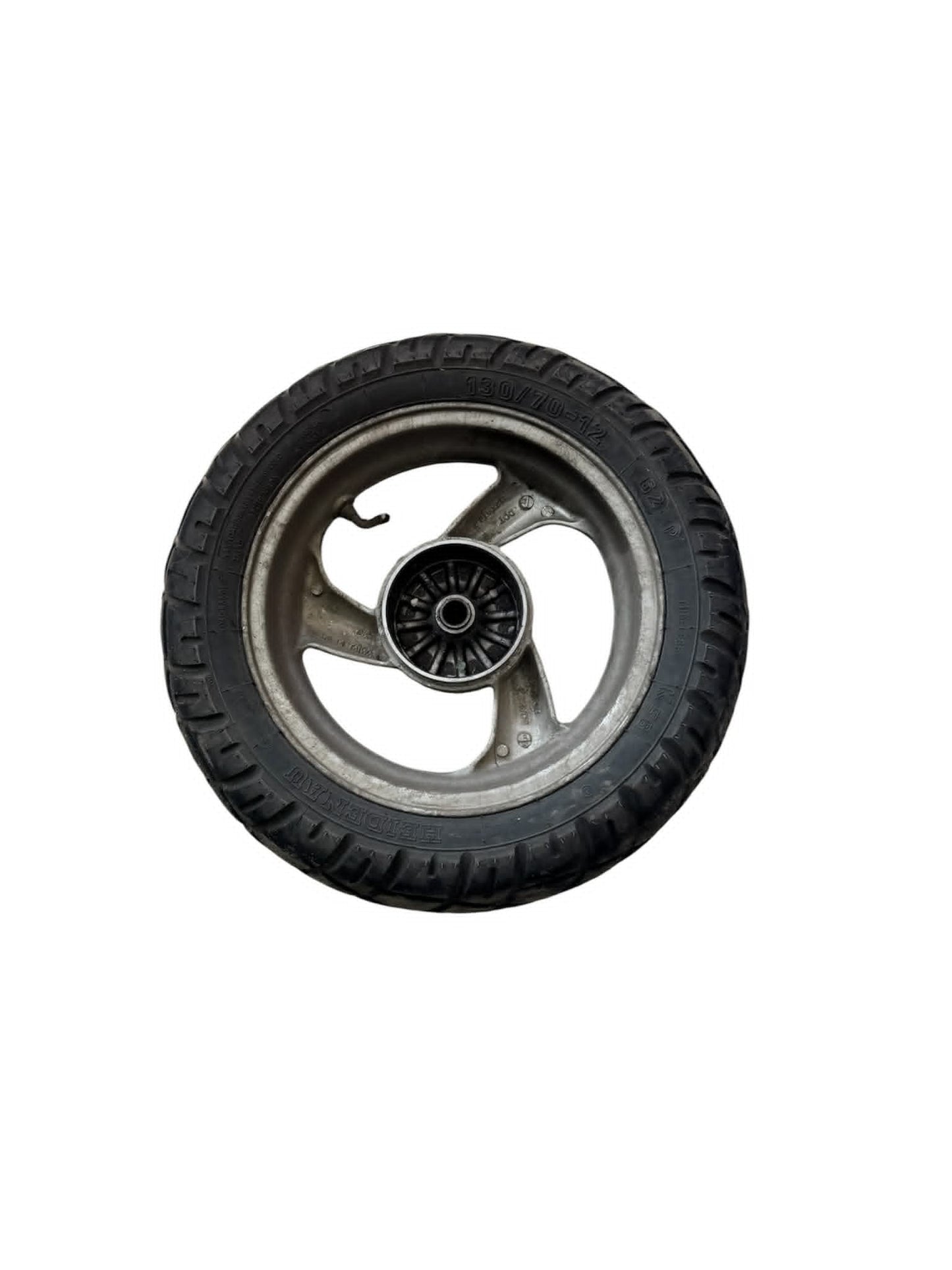 12" 3 egers baghjul - sølv