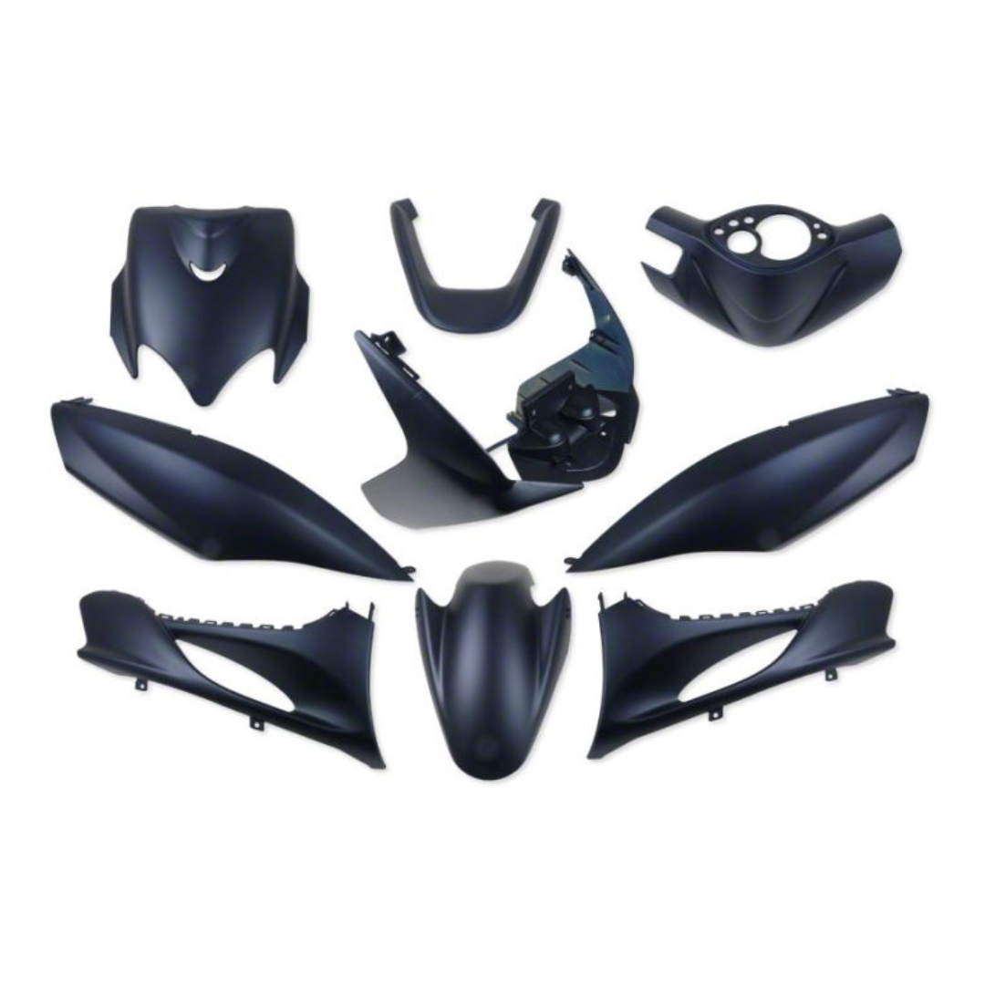 Skjoldsæt komplet - midnight matblå