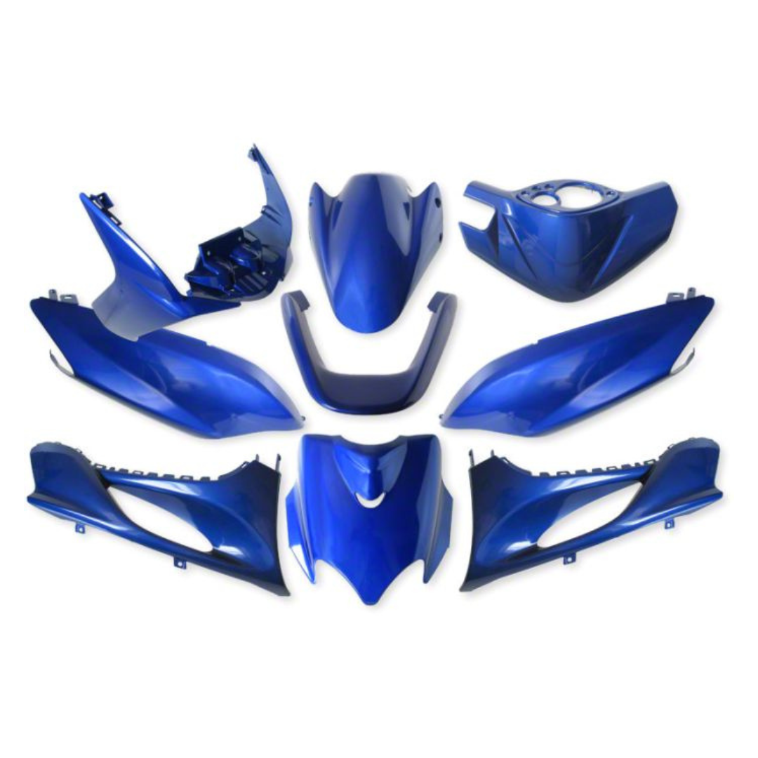 Skjoldsæt komplet - metallic blå