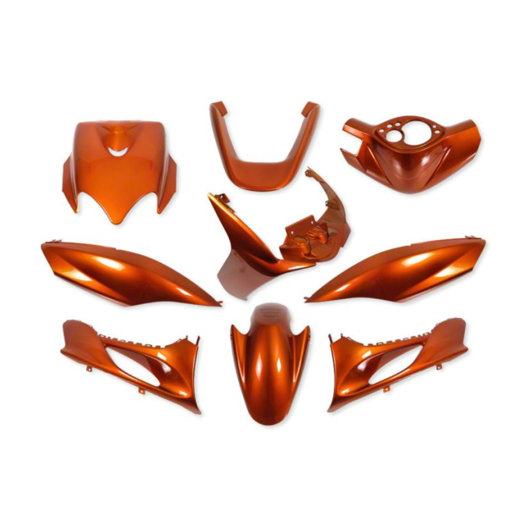 Skjoldsæt komplet - orange metallic